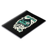 Ace of Spades — Tropfen-Skull Katakana Notizblock (Linke Seite)