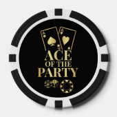 Ace of the Party Junggesellen-Design Pokerchips (Vorderseite)