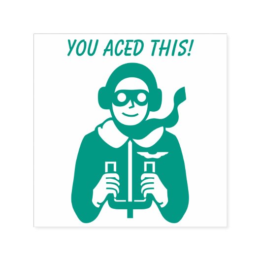 Ace Pilot Flyer Grade School Lehrer A Plus Permastempel (Design)