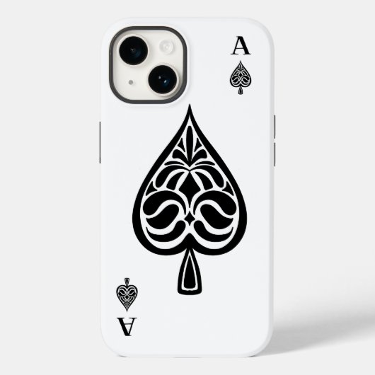 Ace Pipe Black and White Playing Card Case-Mate iPhone Hülle (Rückseite)