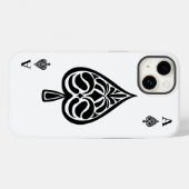 Ace Pipe Black and White Playing Card Case-Mate iPhone Hülle (Rückseite (Horizontal))