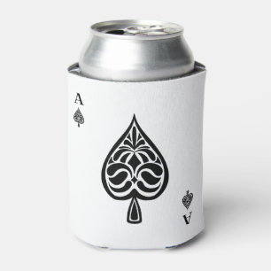 Ace Pipe Black and White Playing Card Dosenkühler