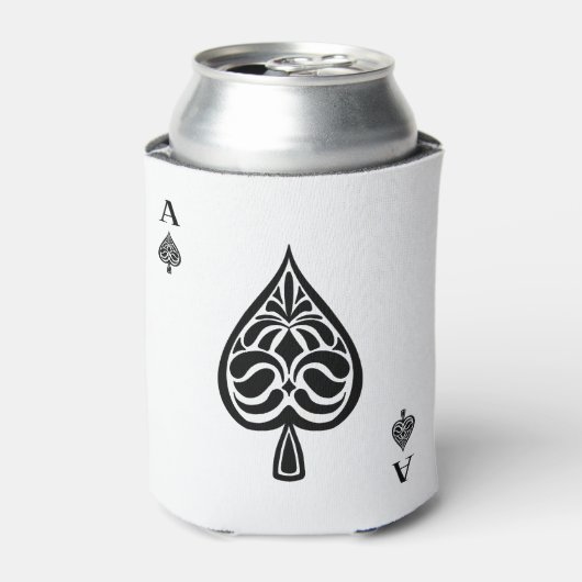 Ace Pipe Black and White Playing Card Dosenkühler (Kanne Vorderseite)