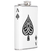 Ace Pipe Black and White Playing Card Flachmann (Rechts)
