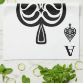 Ace Pipe Black and White Playing Card Geschirrtuch (Gefaltet)