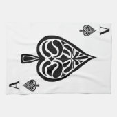 Ace Pipe Black and White Playing Card Geschirrtuch (Horizontal)