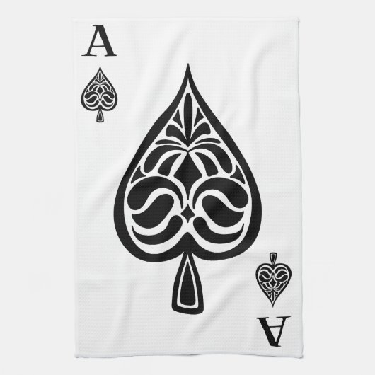 Ace Pipe Black and White Playing Card Geschirrtuch (Vertikal)