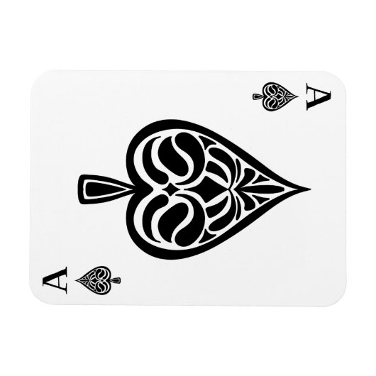 Ace Pipe Black and White Playing Card Magnet (Horizontal)
