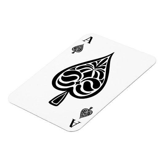Ace Pipe Black and White Playing Card Magnet (Linke Seite)