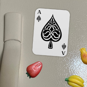 Ace Pipe Black and White Playing Card Magnet