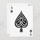 Ace Pipe Black and White Playing Card Postkarte (Vorne/Hinten)
