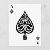 Ace Pipe Black and White Playing Card Postkarte (Vorderseite)
