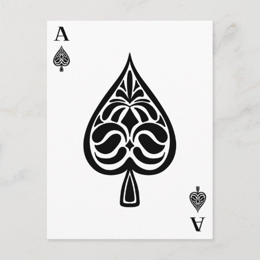 Ace Pipe Black and White Playing Card Postkarte (Vorderseite)