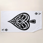 Ace Pipe Black and White Playing Card Strandtuch (Vorderseite)