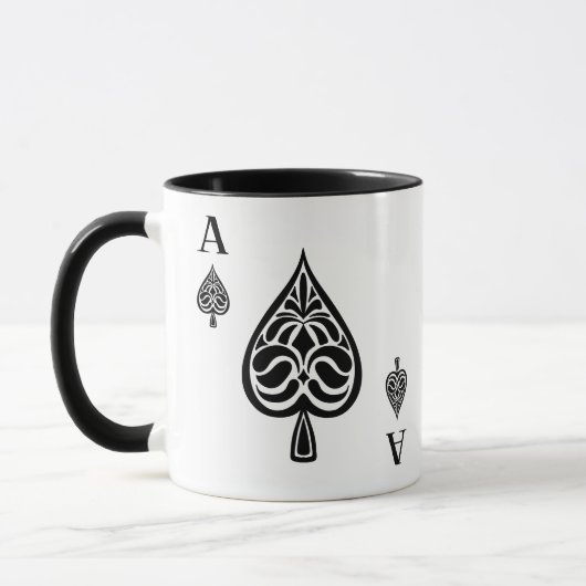 Ace Pipe Black and White Playing Card Tasse (Links)