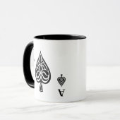 Ace Pipe Black and White Playing Card Tasse (Vorderseite Links)