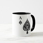 Ace Pipe Black and White Playing Card Tasse (VorderseiteRechts)