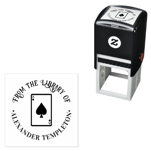 Ace Playing Card Library Book Name Permastempel (Beispiel)