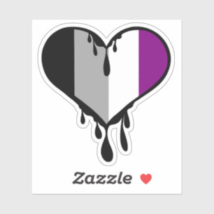 Ace Pride Dripping Heart Aufkleber