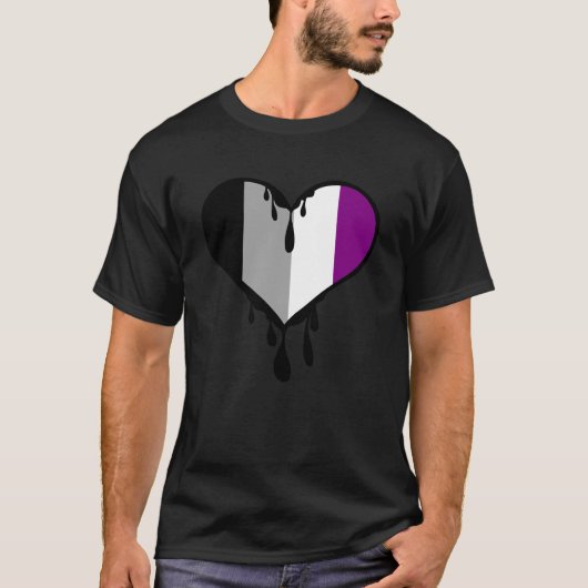 Ace Pride Dripping Heart T-Shirt (Vorderseite)