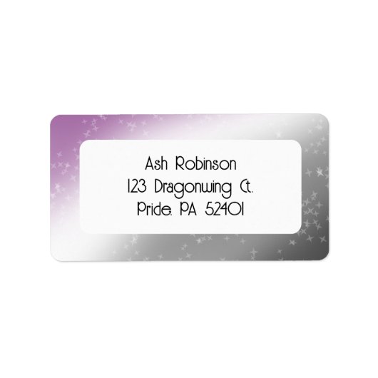 Ace Pride Glitter Sparkle Gradient Abstract Purple Adressaufkleber (Vorne)