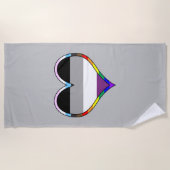 Ace Pride Heart Beach Handtuch (Vorderseite)