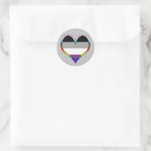 Ace Pride Heart Classic Round Aufkleber (Tasche)