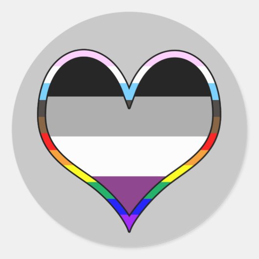 Ace Pride Heart Classic Round Aufkleber (Vorderseite)