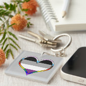 Ace Pride Heart Keychain Schlüsselanhänger (Vorderseite rechts)
