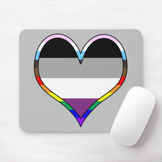 Ace Pride Heart Mouse Pad Mousepad (Mit Mouse)