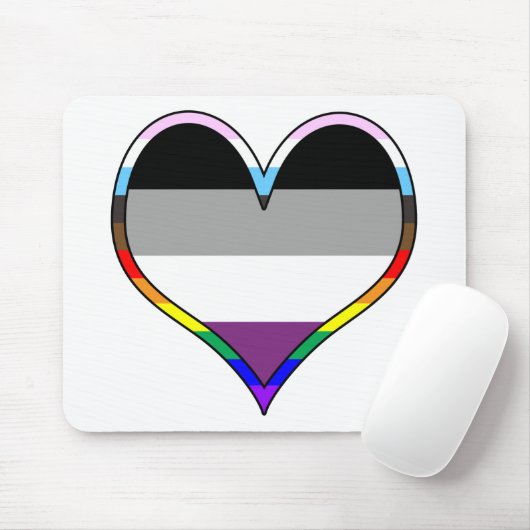 Ace Pride Heart Mousepad (Mit Mouse)
