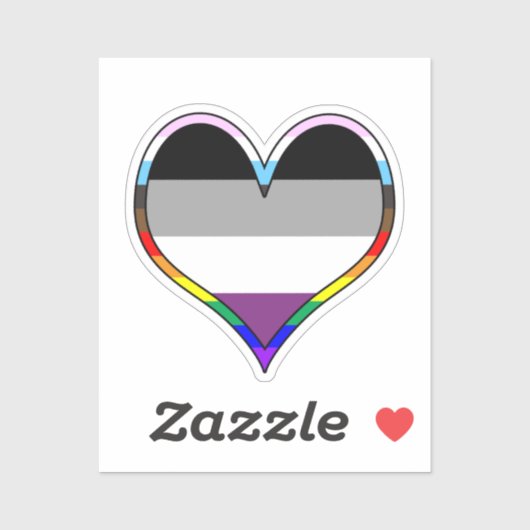 Ace Pride Heart Sticker (Blatt)