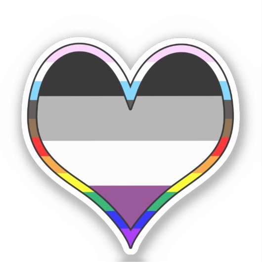 Ace Pride Heart Sticker (Vorderseite)