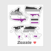 Ace Pride Maps I Aufkleber (Blatt)