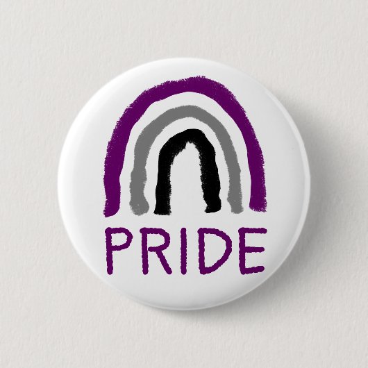 Ace Pride Painted Crayon Rainbow Button (Vorderseite)
