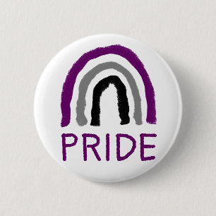 Ace Pride Painted Crayon Rainbow Button