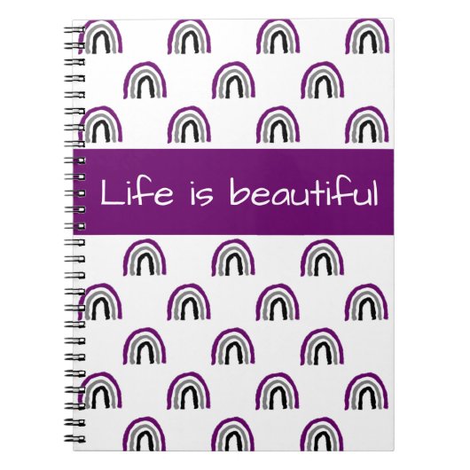 Ace Pride Painted Crayon Rainbow Notizblock (Vorderseite)