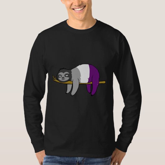 Ace Pride Sloth Asexual T-Shirt (Vorderseite)