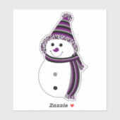 Ace Pride Snowman Snowperson Lila Grau Weiß Aufkleber (Blatt)