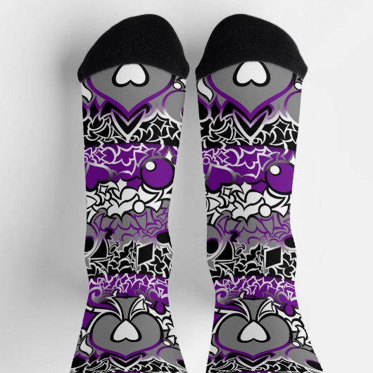 Ace Pride Squiggle Socken (Oben)