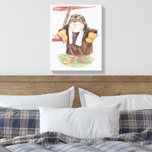 Ace Rabbit Canvas Print Leinwanddruck (Insitu (Schlafzimmer))