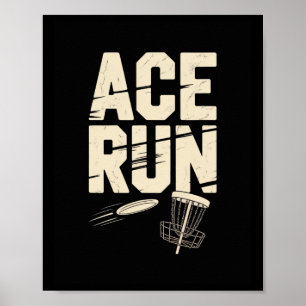 Ace Run Disc Golf Frisbee Sket Ketten Retro Poster