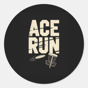 Ace Run Disc Golf Frisbee Sket Ketten Retro  Runder Aufkleber