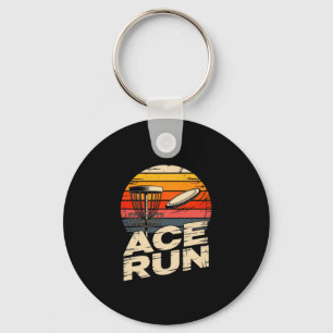 Ace Run Retro Disc Golf Sket Ace Run Sonnenunterga Schlüsselanhänger