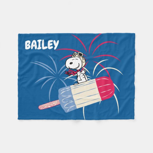 Ace Snoopy auf dem Eis-Pop Fleecedecke (Vorderseite (Horizontal))