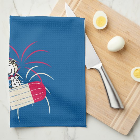 Ace Snoopy auf dem Eis-Pop Geschirrtuch (Viertel Falte)