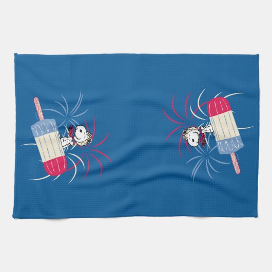 Ace Snoopy auf dem Eis-Pop Geschirrtuch (Horizontal)