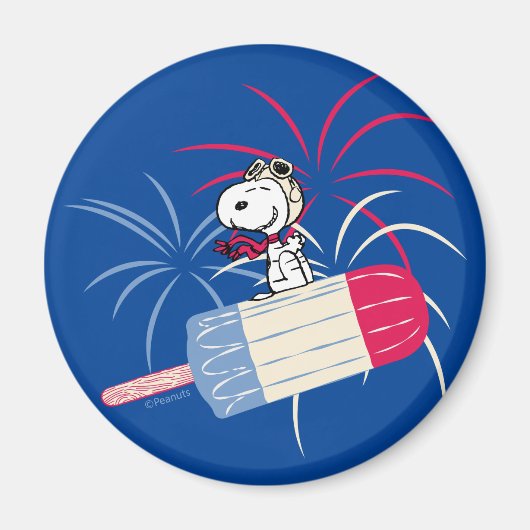 Ace Snoopy auf dem Eis-Pop Magnet (Vorne)