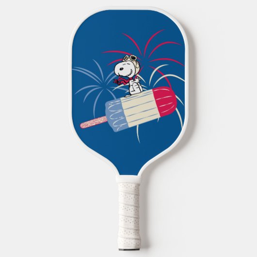 Ace Snoopy auf dem Eis-Pop Pickleball Schläger (Vorderseite)