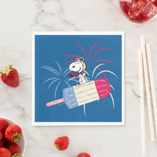 Ace Snoopy auf dem Eis-Pop Serviette (Beispiel)